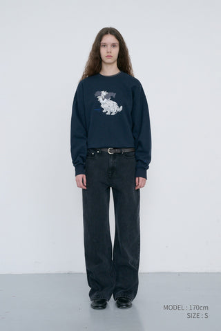 UNISEX PUPPY SWEATSHIRT FRENCH NAVY