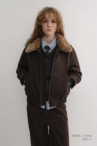 UNISEX FLIGHT PADDED JACKET DARK BROWN