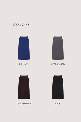FLEECE MAXI SKIRT CHARCOAL GREY