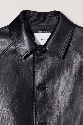 UNISEX LILY ALTER-LEATHER HALF JACKET BLACK