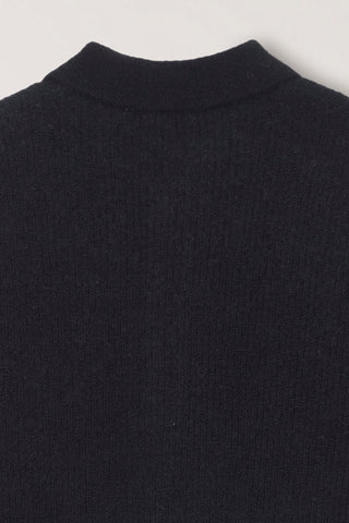 UNISEX HAIRY COLLARED SWEATER BLACK