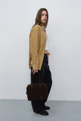 CLASSIC 28 SUEDE BAG DEEP BROWN