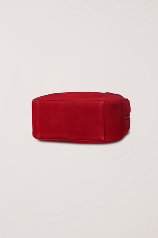 SUEDE BOSTON TOTE BAG RED