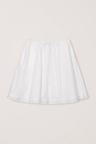 LACED MIDI FULL SKIRT WHITE