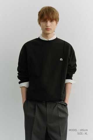 UNISEX DUNST LOGO CREASE SWEATSHIRT BLACK