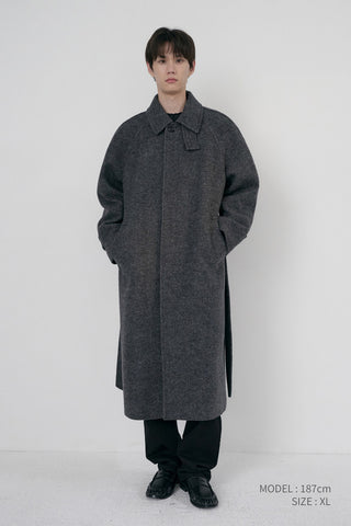 UNISEX RELAXED BALMACAAN COAT CHARCOAL GREY