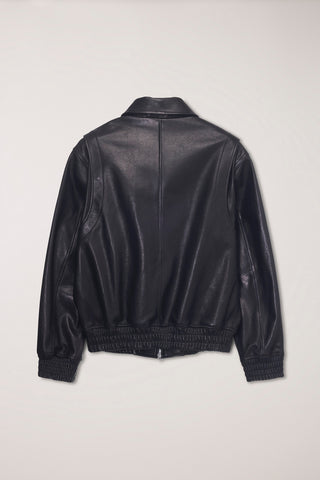 UNISEX REFINED LEATHER BLOUSON BLACK