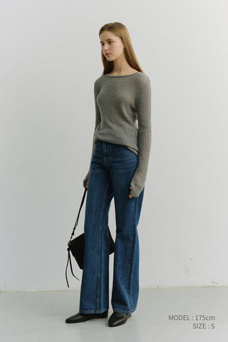 RELAXED FLARED JEANS CLASSIC BLUE