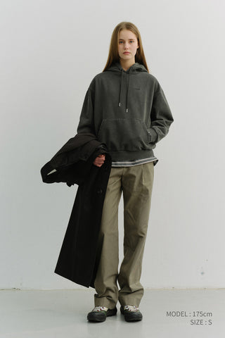 UNISEX GARMENT DYED HOODIE BLACK