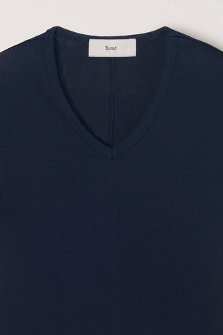 V-NECK SLIM TOP NAVY