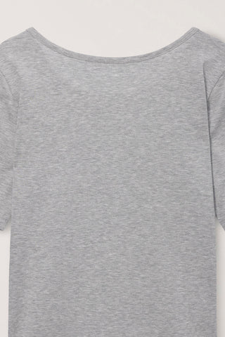 ESSENTIAL BOAT NECK T-SHIRT MELANGE GREY