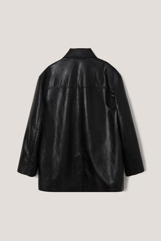 UNISEX ALTER-LEATHER HALF JACKET BLACK