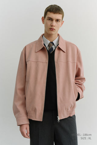 UNISEX ALTER-SUEDE COLLARED BLOUSON SOFT PINK