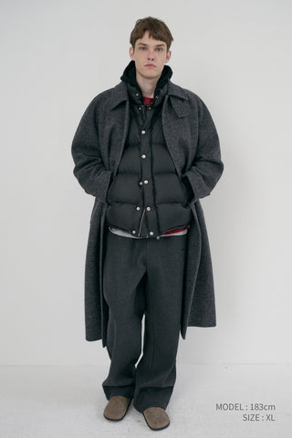 UNISEX RELAXED BALMACAAN COAT CHARCOAL GREY