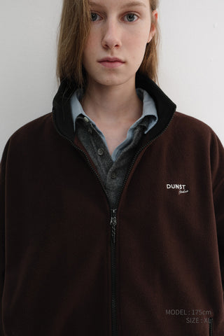 UNISEX ZIP-UP FLEECE SWEATSHIRT CHOCO BROWN