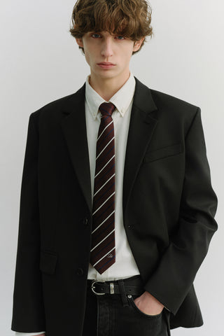 STRIPED TIE BURGUNDY