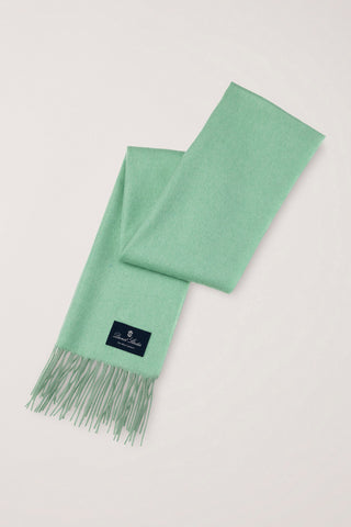 FRINGED CASHMERE MUFFLER SOFT GREEN