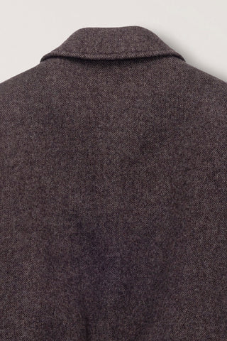 UNISEX COLLARED WOOL BLOUSON BROWN MELANGE