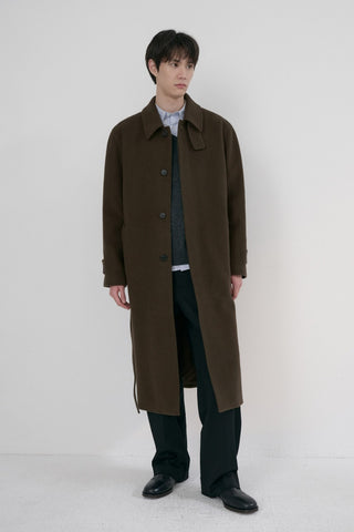 UNISEX BELTED CASHMERE MAC COAT MOCHA BROWN