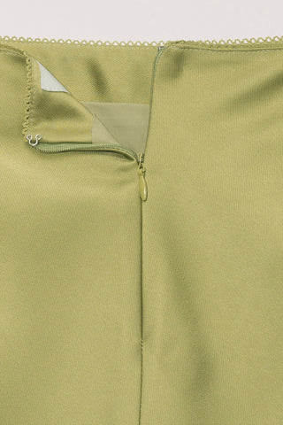 SATIN MINI SKIRT SOFT OLIVE