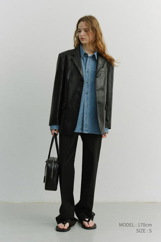 STRAIGHT SLACKS BLACK