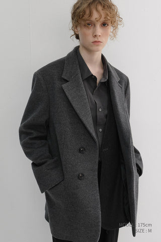 UNISEX LAYERED CASHMERE BLAZER CHARCOAL GREY
