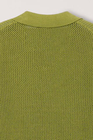 UNISEX CHUNKY POLO KNIT OLIVE