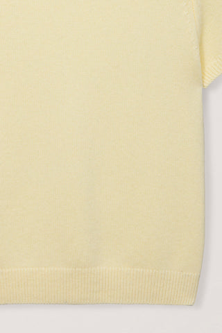 HALF SLEEVE KNIT TOP LEMON BUTTER