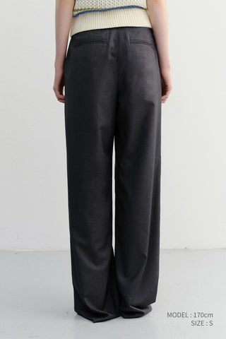 SUMMER DOUBLE PLEATED CHINO SLACKS CHARCOAL GREY