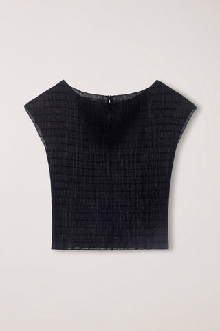 PLEATS BLOUSE BLACK
