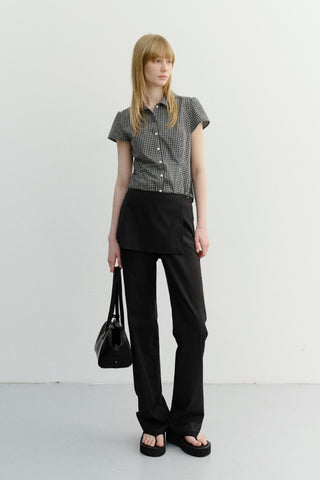 SKIRT LAYERED SLIM PANTS BLACK
