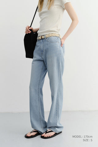 RELAXED SUMMER DENIM PANTS LIGHT BLUE