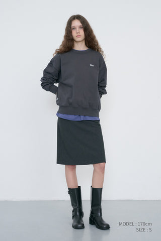 BIAS MIDI STRIPED SKIRT CHARCOAL GREY STRIPE