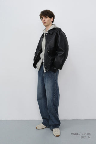 RELAXED CURVED JEANS VINTAGE BLUE