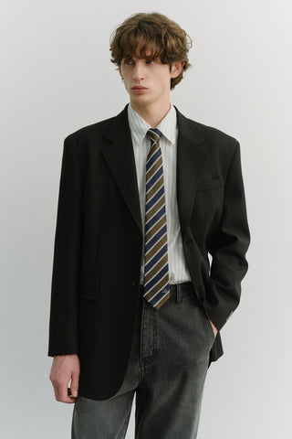 STRIPED TIE OLIVE