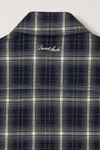 UNISEX QUILTED FLANNEL SHIRT NAVY CHECK