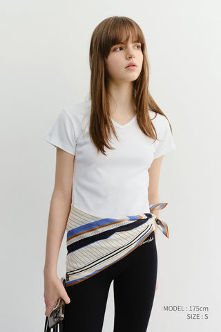 V-NECK SLIM TOP OFF WHITE