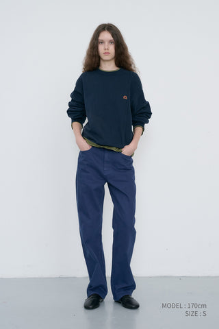 UNISEX DUNST LOGO CREASE SWEATSHIRT FRENCH NAVY