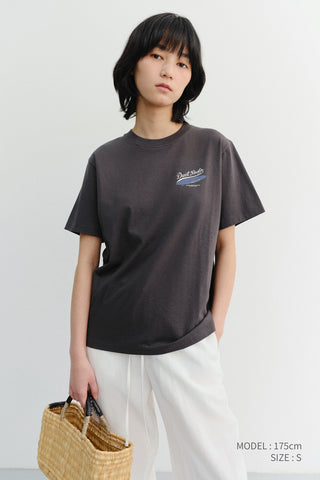 UNISEX SUMMER HOLIDAY SURF BOARD T-SHIRT CHARCOAL GREY