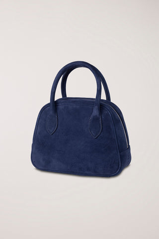SUEDE BOSTON TOTE BAG NAVY