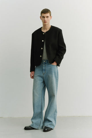 SEMI FLARED JEANS LIGHT BLUE