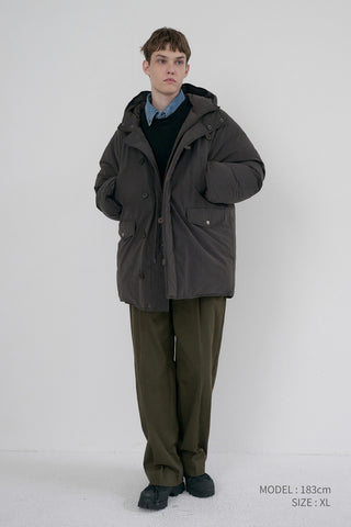 UNISEX GOOSE DOWN PARKA JACKET MUSHROOM
