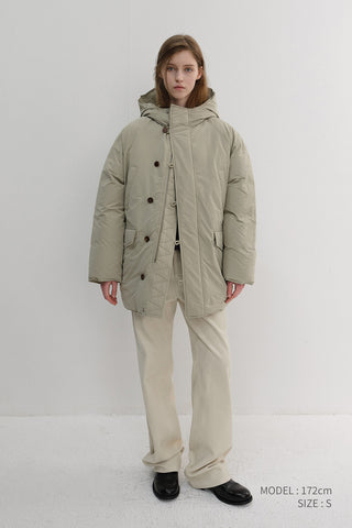 UNISEX GOOSE DOWN PARKA JACKET SOFT KHAKI