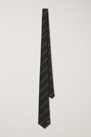 STRIPED TIE CHARCOAL GREY