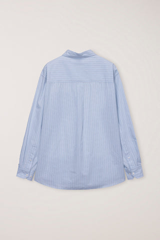 UNISEX INFORMAL SHIRT SOFT BLUE GREY STRIPE