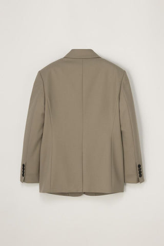 ESSENTIAL 2 BUTTON WOOL BLAZER SAND BEIGE