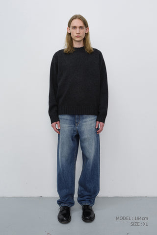 UNISEX CHUNKY ROLL NECK SWEATER CHARCOAL GREY