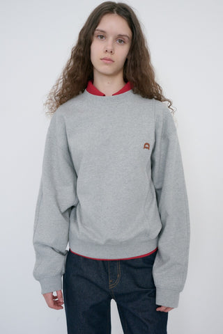 UNISEX DUNST LOGO CREASE SWEATSHIRT MELANGE GREY