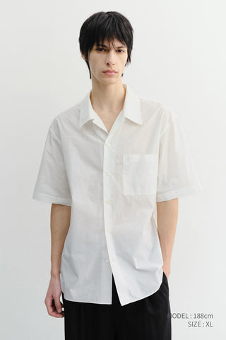 UNISEX OPEN COLLARED STRIPED SHIRT WHITE