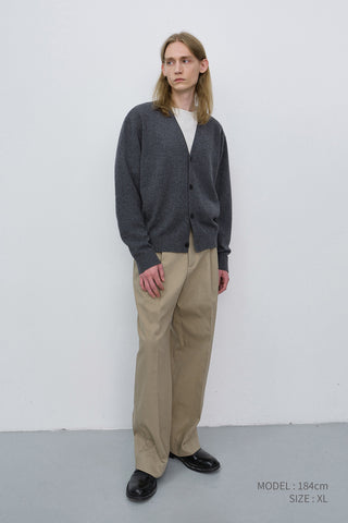 UNISEX V-NECK CARDIGAN MELANGE GREY